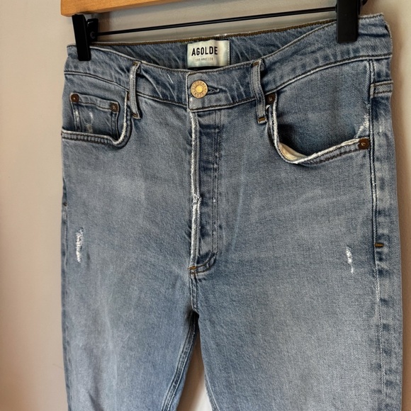 Agolde Women’s Nico High Rise Slim Distressed Button Fly Jeans Size 29 - Picture 3 of 11